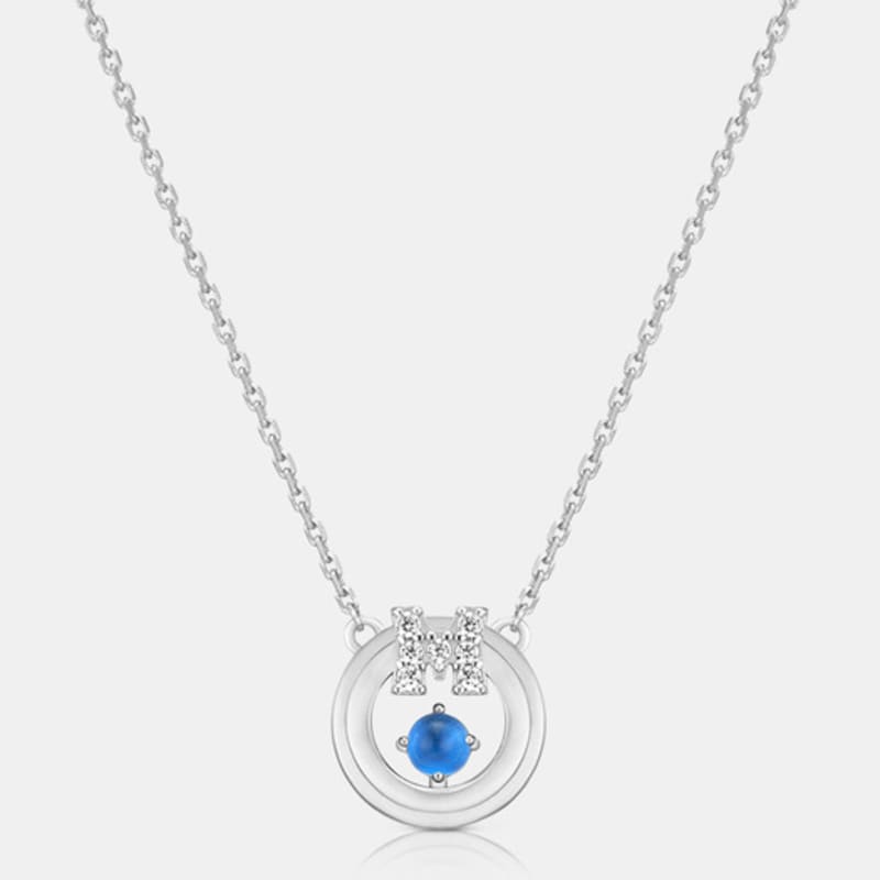 

METROCITY JEWELRY Birthstone September M Basic Sterling Silver White Necklace A233SN9159WPN 42cm
