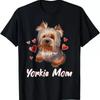 Cute Yorkie Mom Illustration Yorkshire Terrier Lover T Shirt Pet Day