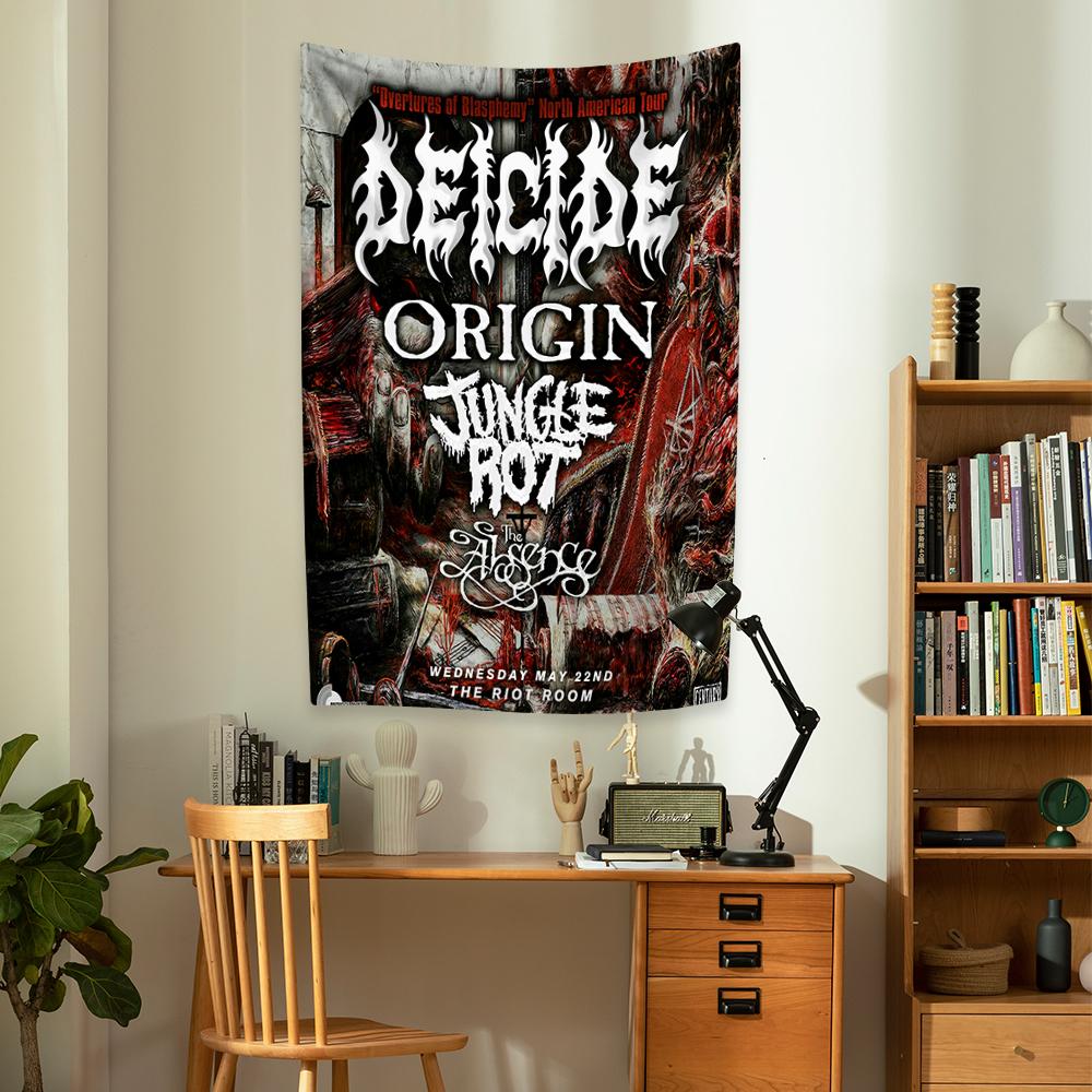 Rock Music Death Metal Band Tapestry Deicides Printed Bedroom Or Home Decor Aesthetics Wall Hanging Covering Cloth Dorm Backdrop