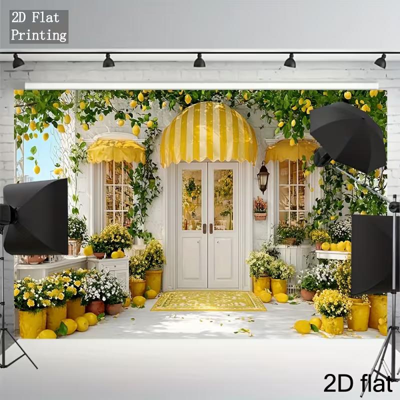 

2D летний party гобелен, Веселый лимонный декор Фасад дома для фото и домашнего декора 47.2x31.5inch/120*80cm