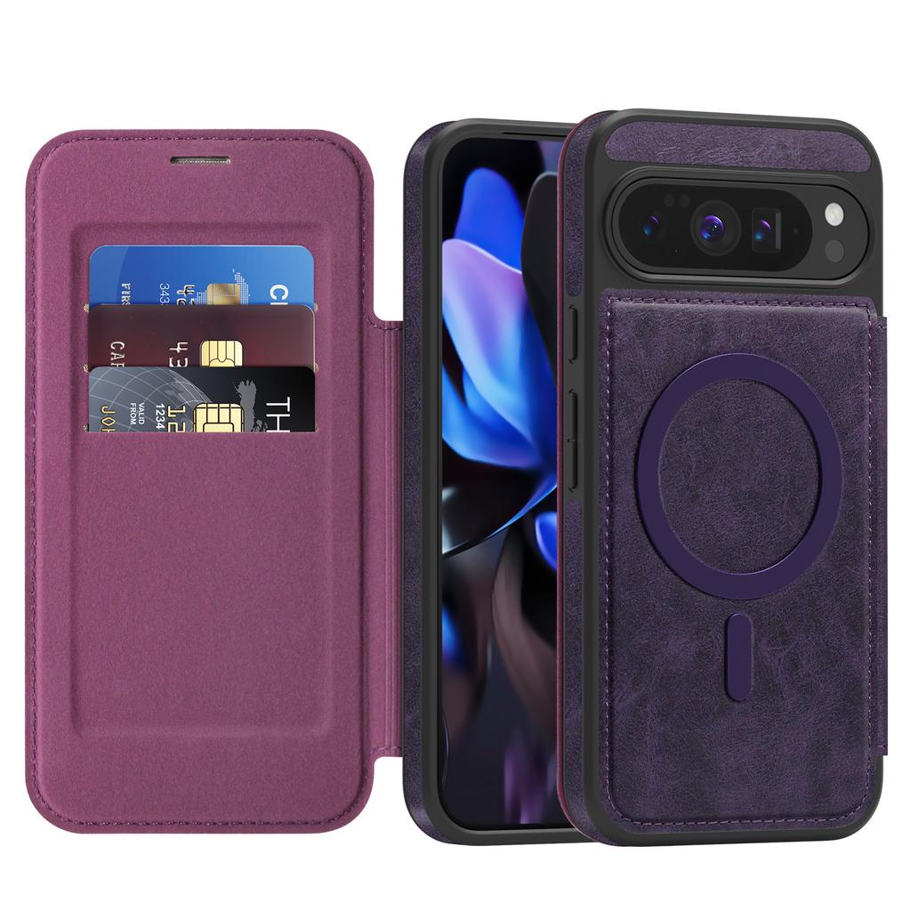 For Google Pixel 10 Pro Xl 9a 9proXl 8 Pro Card Holder Flip Magnetic Wireless Charging Business Retro Phone Case Leather Cover