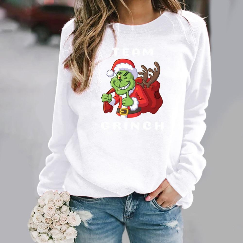 

Осенняя мода Женский Рождественский Мультяшный Зеленый Меховой Принт Монстра Пуловер Детская Мультяшная Графическая Повседневная Толстовка Детский Пуловер Топ 160