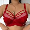 European and American Fashionable, Sexy Seductive Ultra-thin Plus Size Bra Exquisite Lace Cross-strap On Chest Plus Size Underwear