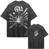 Anime Hunter X Hunter Chrollo Lucilfer Phantom Troupe Vintage Gewaschenes T-Shirt Mode Locker Baumwolle Kurzarm T-Shirt