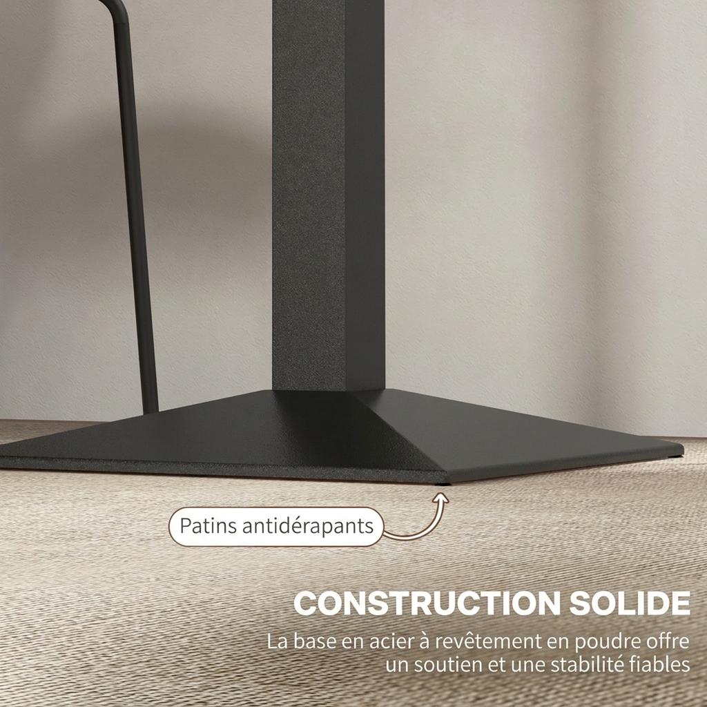 Square Dining Table for 2, 70 X 70 X 75 Cm, Wood-Effect Top, Dark Brown Steel Legs
