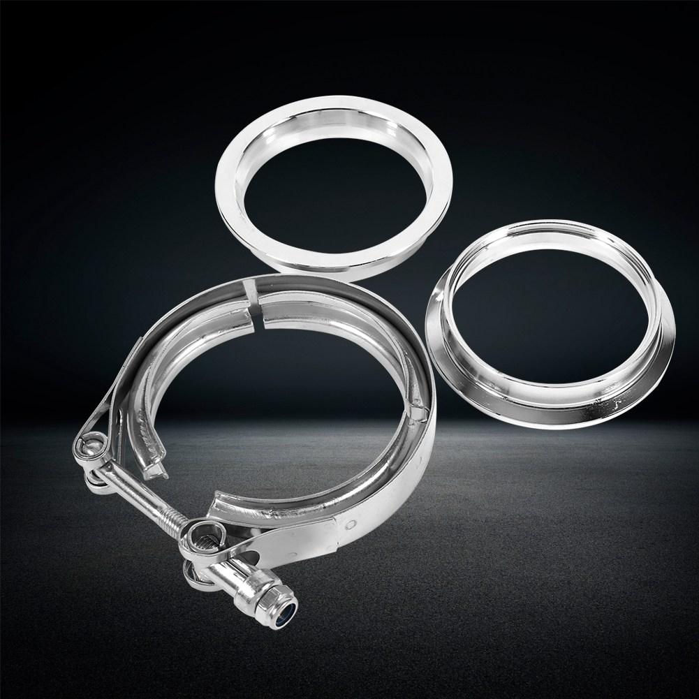 3  Inch Stainless Steel V Band Clamp with 2 Flange Kit Turbo Exhaust Down Pipe