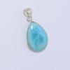 Natürlicher Larimar-Edelstein-Anhänger, massiver 925er Sterlingsilber-Schmuck, Geburtsstein-Anhänger, Reiki-Anhänger, Boho-Schmuck, Weihnachtsgeschenk