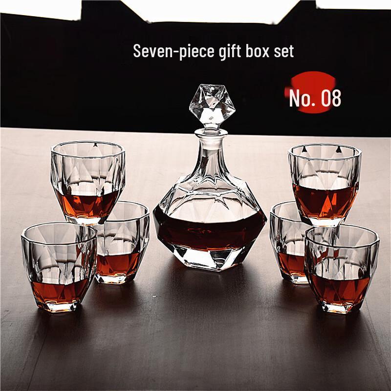 Handun 7-Piece Glass Whiskey Decanter and Glass Set