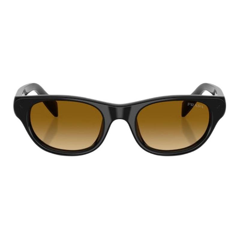 Prada Temple brand logo Acetate (Acetate) Oval Sunglasses Women's Black