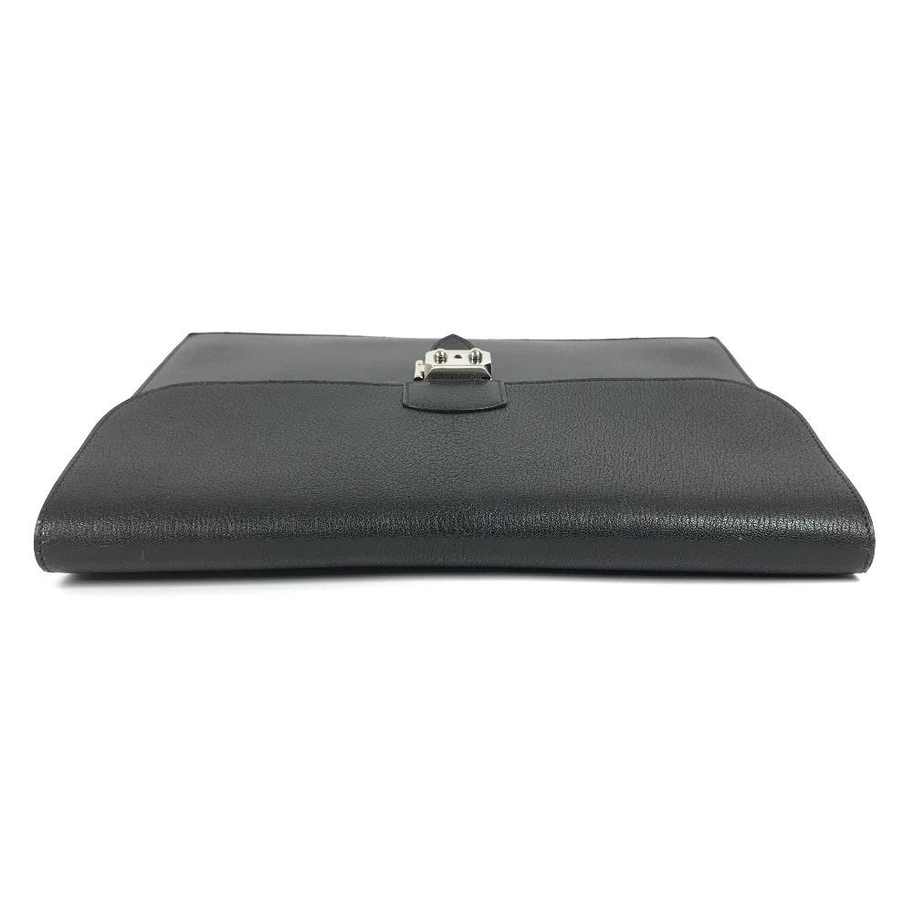 HERMES pouch bag Sac Adepeche Accessories Clutch bag Leather Black/Silver