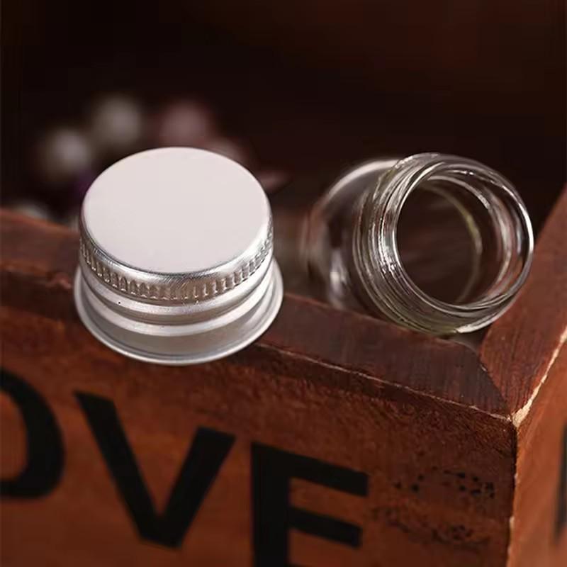 5ml/10ml/15ml/l/20ml/Glass Bottles with Aluminium Lids Small Mini Glass Jars Small Glass Bottles with