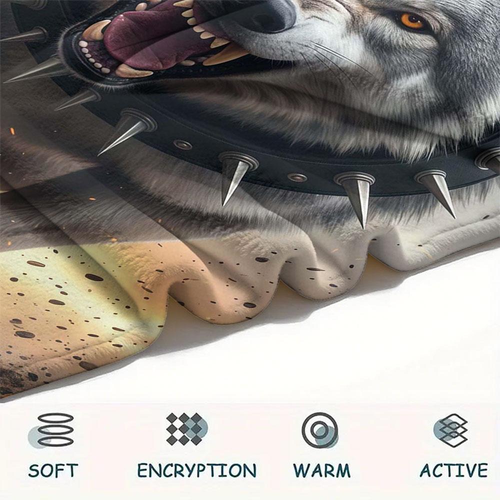 1Pc Beastsrunning Print Flannel Blanket, High Quality Comfortable for All Seasons, Home Decor, Warmth and Comfort, Perfect for Christmas Gifts