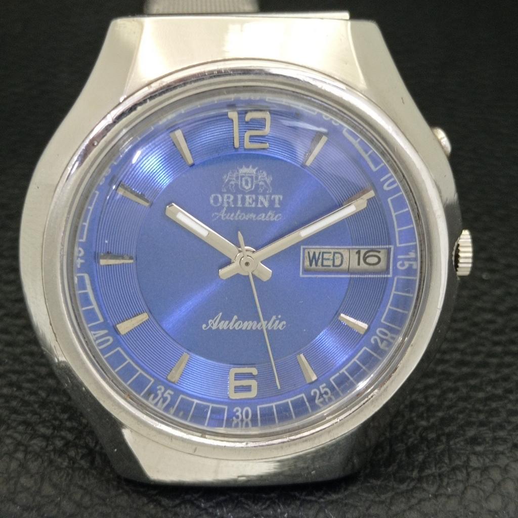 VINTAGE ORIENT AUTOMATIC 46941 JAPAN MENS BLUE COLOR DIAL WATCH A500744-5 R154-a500744