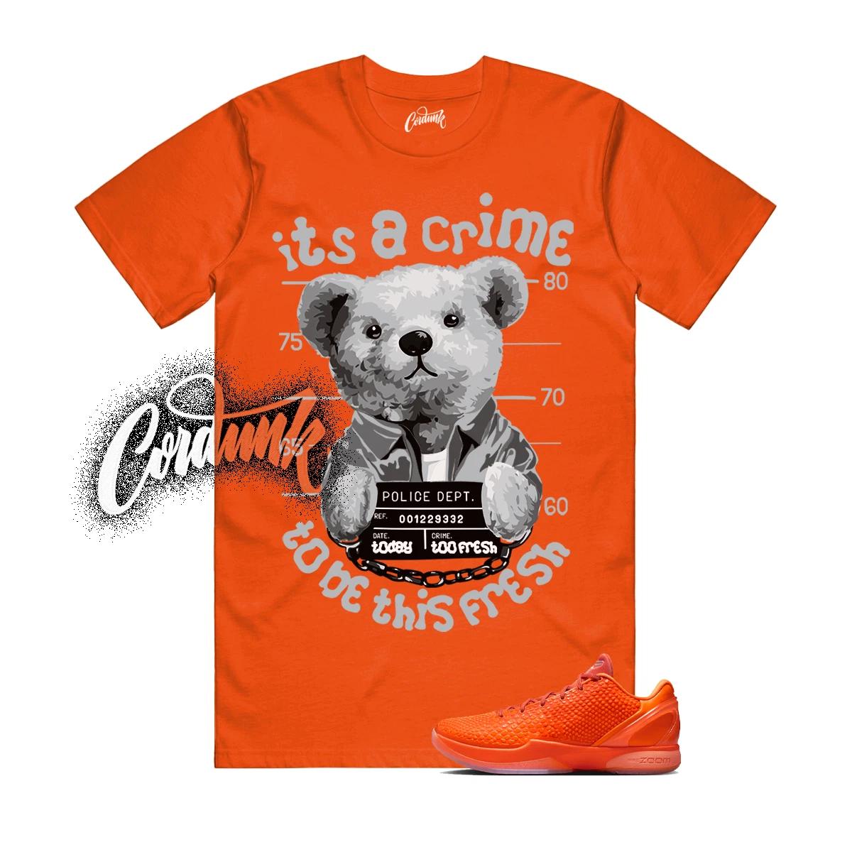 

6 Protro Total Orange Metallic Silver Cosmic Clay T Shirt Match Match CRIME L