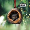 Neue Tier-Weihnachtsornamente 2D Flaches Acryl Vogelanhänger Eule Eichhörnchen Hase Anhänger Weihnachtsbaumdekoration Xmas Hängend