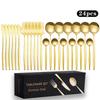 Portuguese Style 24-Piece Gold-Plated Stainless Steel Cutlery Set