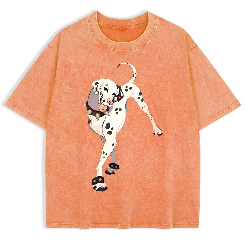 

Мужские футболки с принтом далматинца, стираные, хлопковые, оверсайз, повседневные, с круглым вырезом, с коротким рукавом, летняя мужская одежда S