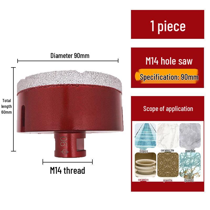 Pânză diamantată brazată M14 pentru gresie, marmură, piatră, sticlă - Bit de găurit pentru polizor unghiular pentru mărirea găurilor