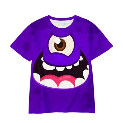Ny Sommar Söt Monster Inc Mönster Casual 3D Tryckt T-shirt Barn Toppar Flickor Pojkar Cosplay Rund Hals Kort Ärm Kläder
