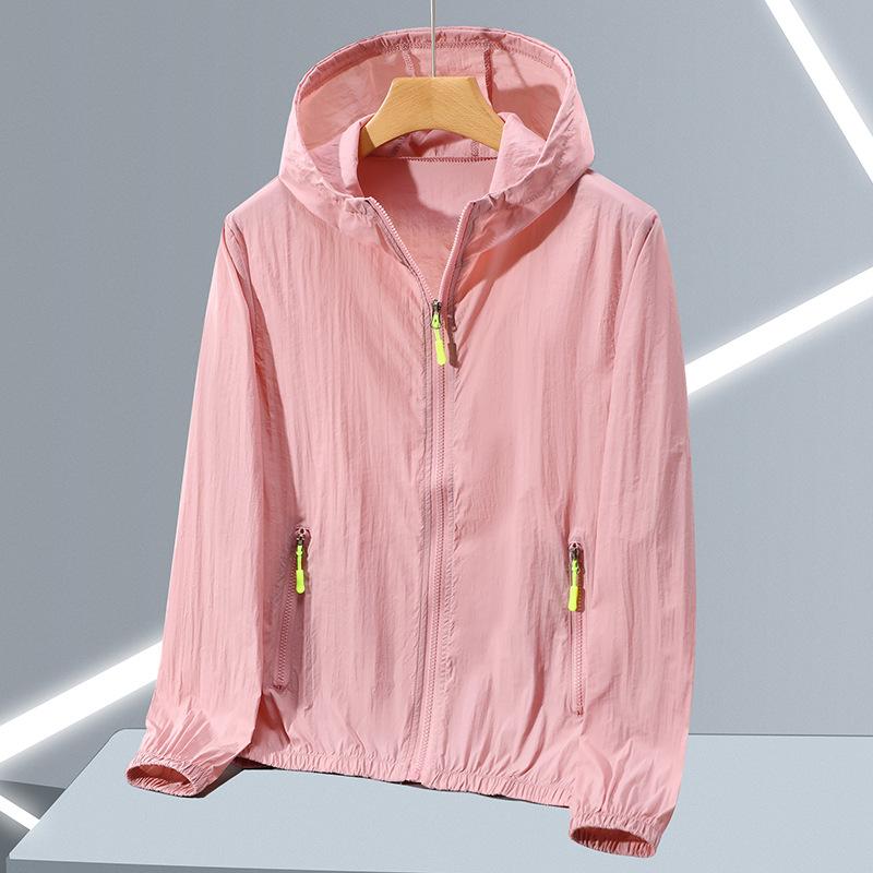 

Men s Windbreaker Protection Clothing Korean Style Ultra-thin Streetwear Zipper Hooded Jackets 7XL рожевий