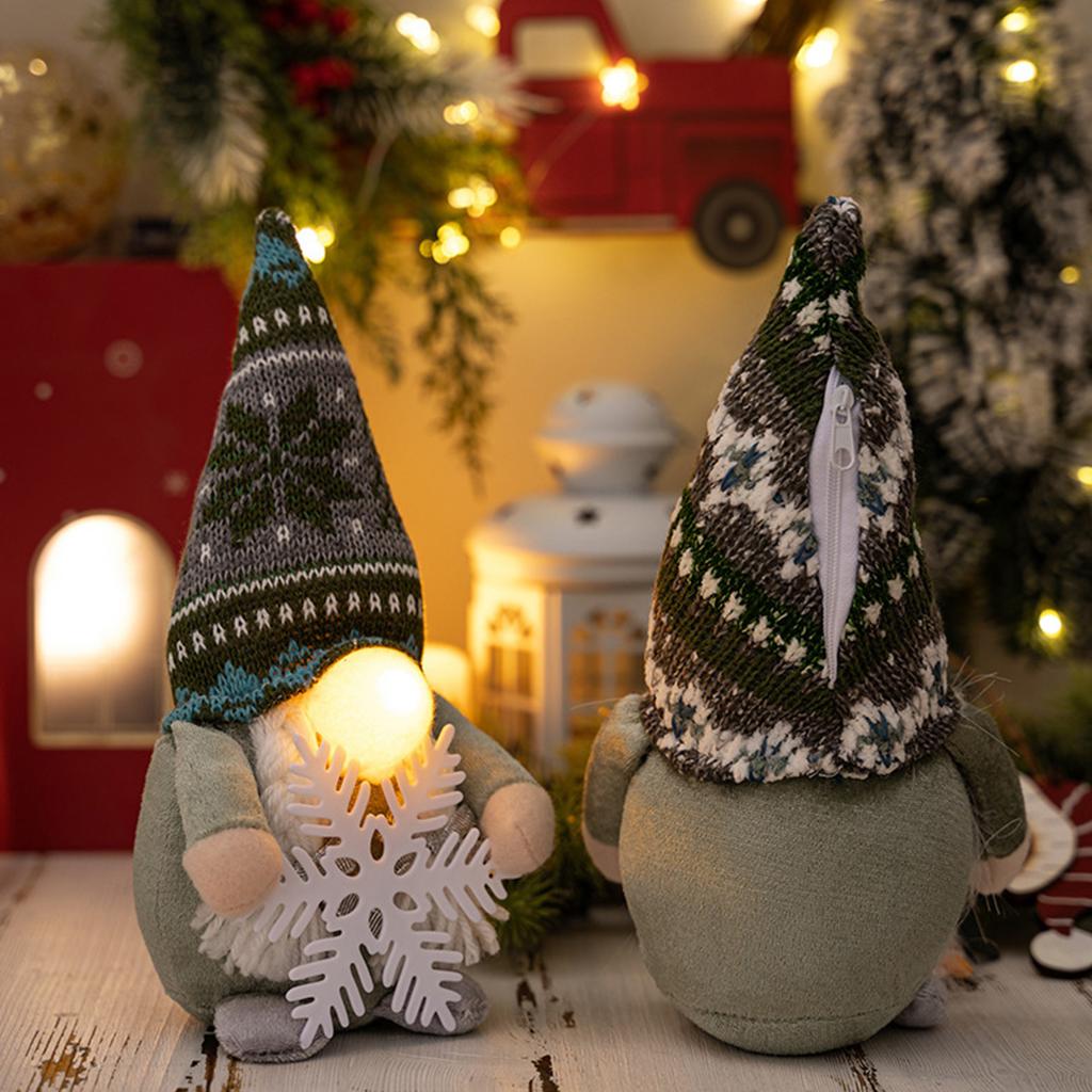 Swedish Gnome Tomte Ornament with Light Long Hat Cute Christmas Dwarf Decoration for Holiday Home Thanksgiving Female