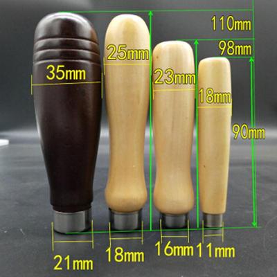 3Pcs Wooden File Handle Fit Home Tool Stainless Steel Ring Hardwood Diy Gifts