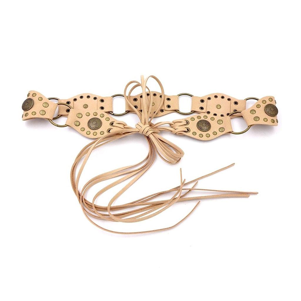 Waist Belt Studded Chain Rivets Costume Carving Buckle for Wrap Dress Belt for Suit Skirt Jeans Jewelry
