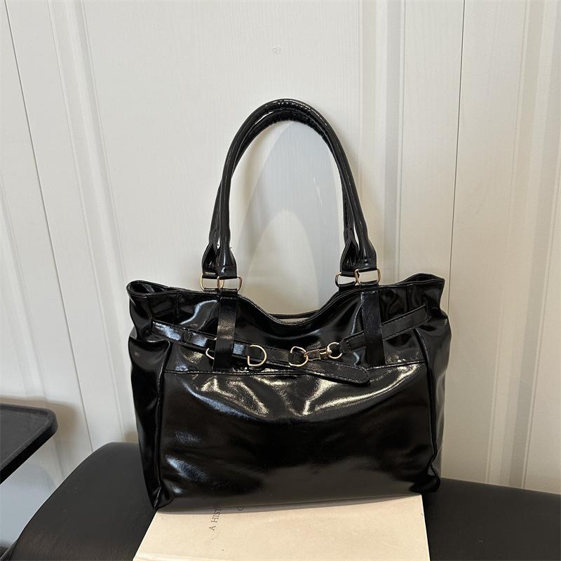 Large-capacity Stylish Summer Casual Commuting Single-shoulder Tote Bag чёрный