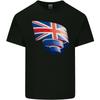 Curled British Flag Union Jack Britain Mens Light Cotton T-Shirt
