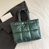New Large-capacity Tote Bag for Women Fashi Solid Color Quilted Tote Bag Lightweight Puffer Waterproof Shoulder Bags Female