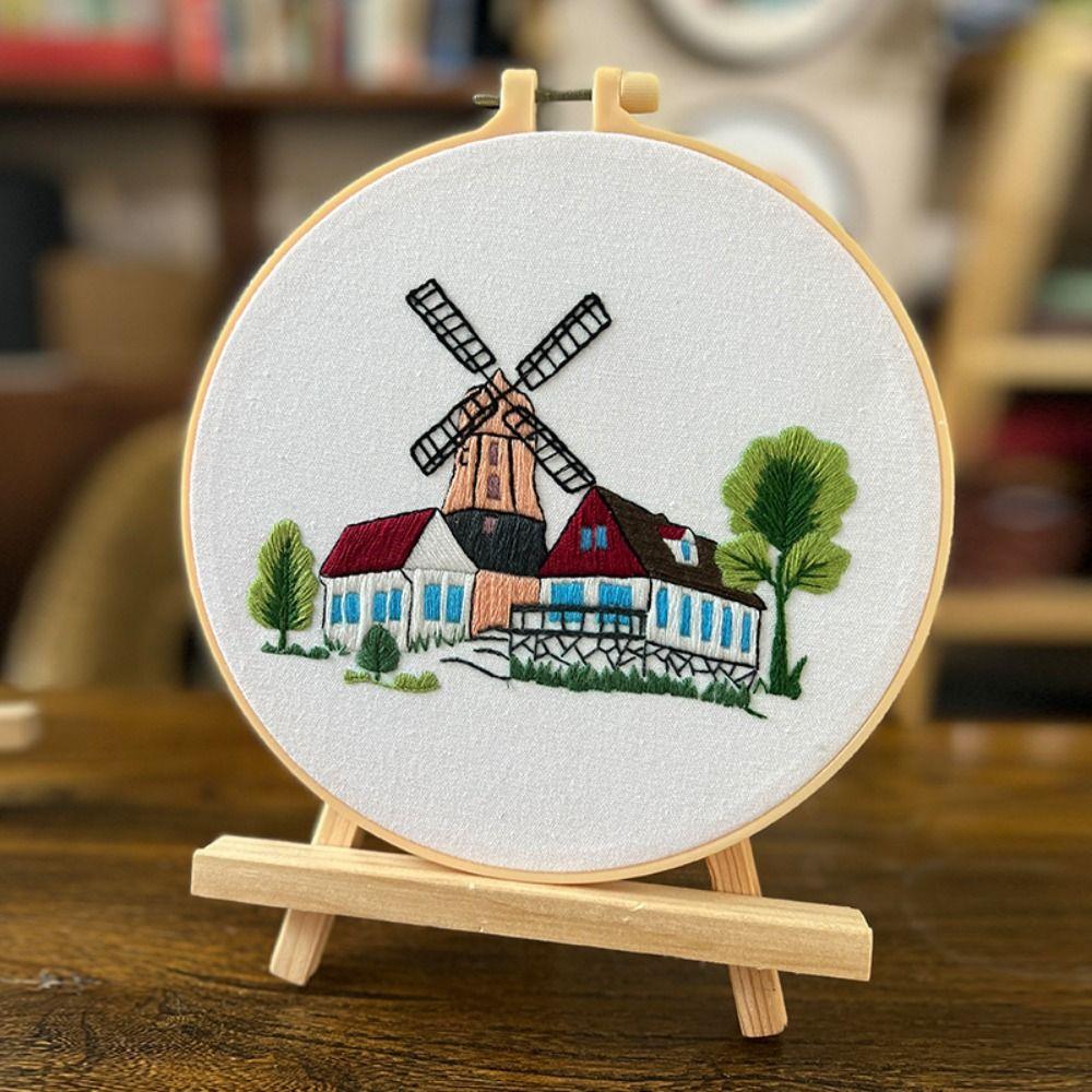 Floral Flower Embroidery Kit DIY Embroidery Set Home Decor Cross Stitch Set Beginner