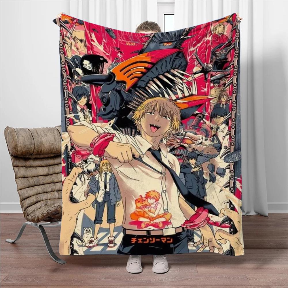 Japanese Anime Manga Denji Chainsaw-Man Children Warm Soft Blankets for Sofa Bed Cover Blanket Suitable for Birthday Souvenir