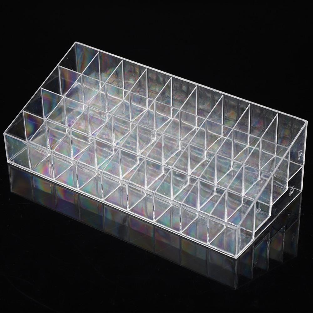Storage Rack Transparent Acrylic Lipstick Organizer Stair Step Arrangement 36 Grids Makeup Brush Storage Lipstick Holder Salon прозрачный