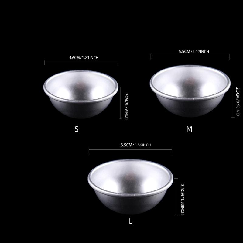 Set Of 50 Hemispheres Baking Molds Silver Aluminum Cake Tins for Wedding Cakes and Mousses Puddings Bakewares
