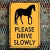 Slow Down Horse Metal Sign 8x12 Inch Garage Wall Decor Vintage Tin Plaque