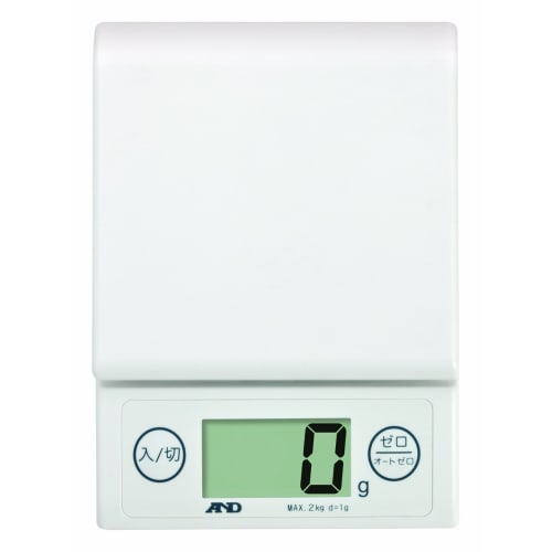 A&D Digital Home Scale with Auto-Zero Mode, UH-3303-W, Capacity: 2000g, Minimum Display: 1g (2-2000g), White