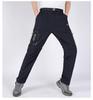 Men's Quick-Dry Detachable Hiking & Mountaineering Pants with Elastic Waistband and Team Logo.