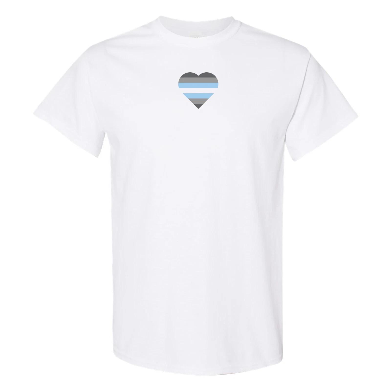 

Demiguy Pride Flag Heart - Pride Month LGBTQIA Love Identity T Shirt - White 2XL