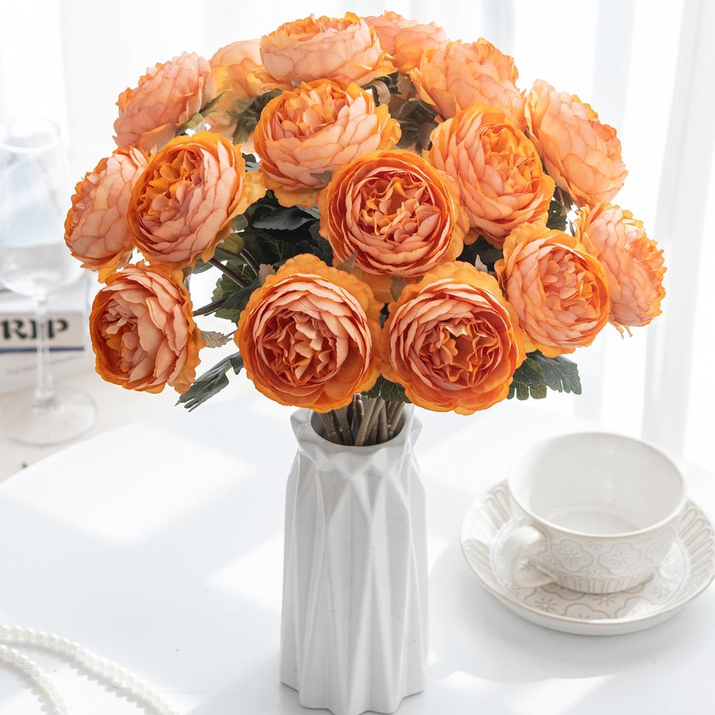 Artificial Flowers Wholesale European Style Lotus Home Room Table Wedding Wreath Fake Plants Vase Decora Accessory Diy Gifts Box