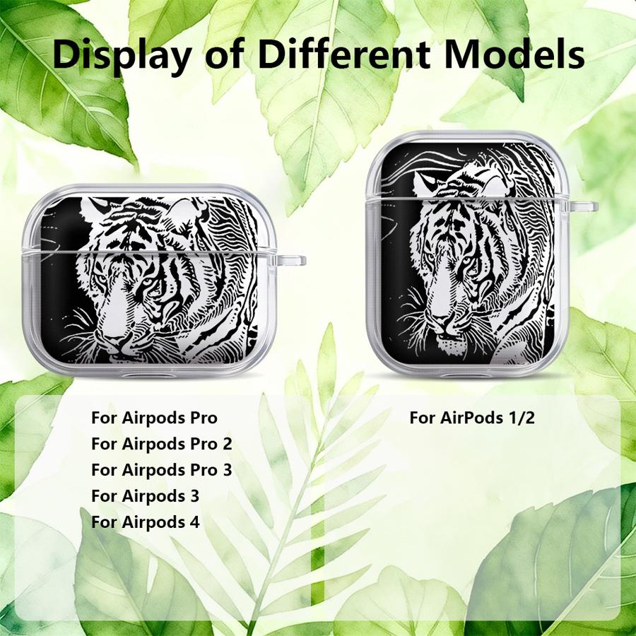 Clear Earphone Cases Cover Case For Airpods 1 Pro3 2 4 Pro2 Pro 3 Hollow Tiger Dragon