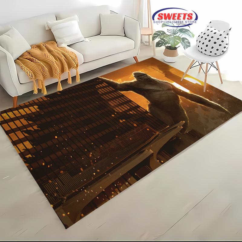 

Нове прибуття ! Класичний килим Godzilla VS Kong, Килимок для вітальні, спальні, біля ліжка, Нековзкий, міцний, великої площі, Килим для домашнього офісу 40x60cm (16x24in)