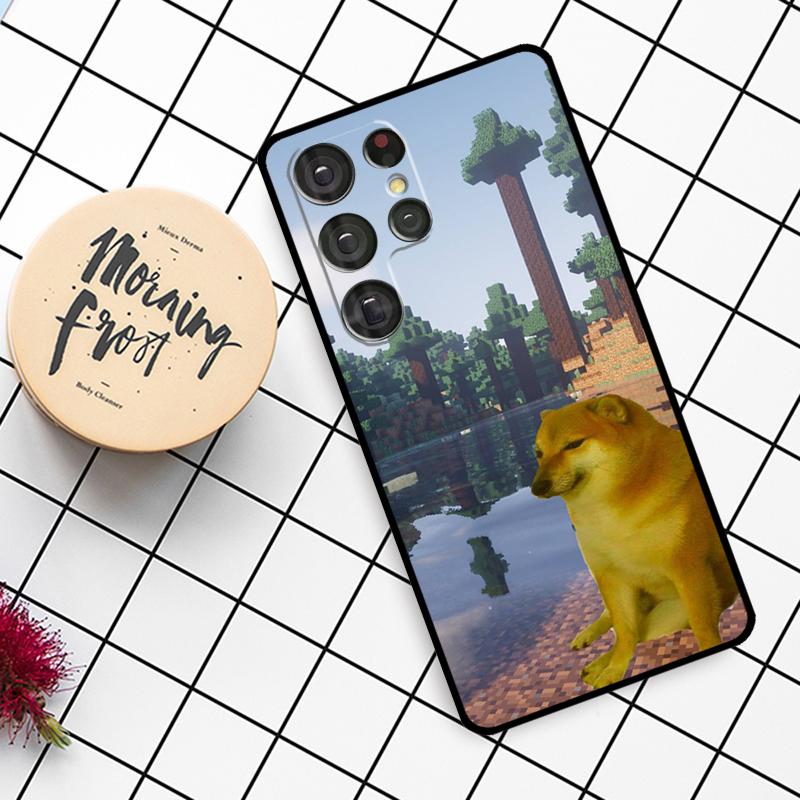 Funny Cheems Doge Case For Samsung Galaxy S24 FE S20 FE S21 S22 S23 S24 S25 Ultra S9 S10 S25 Plus Phone Cover