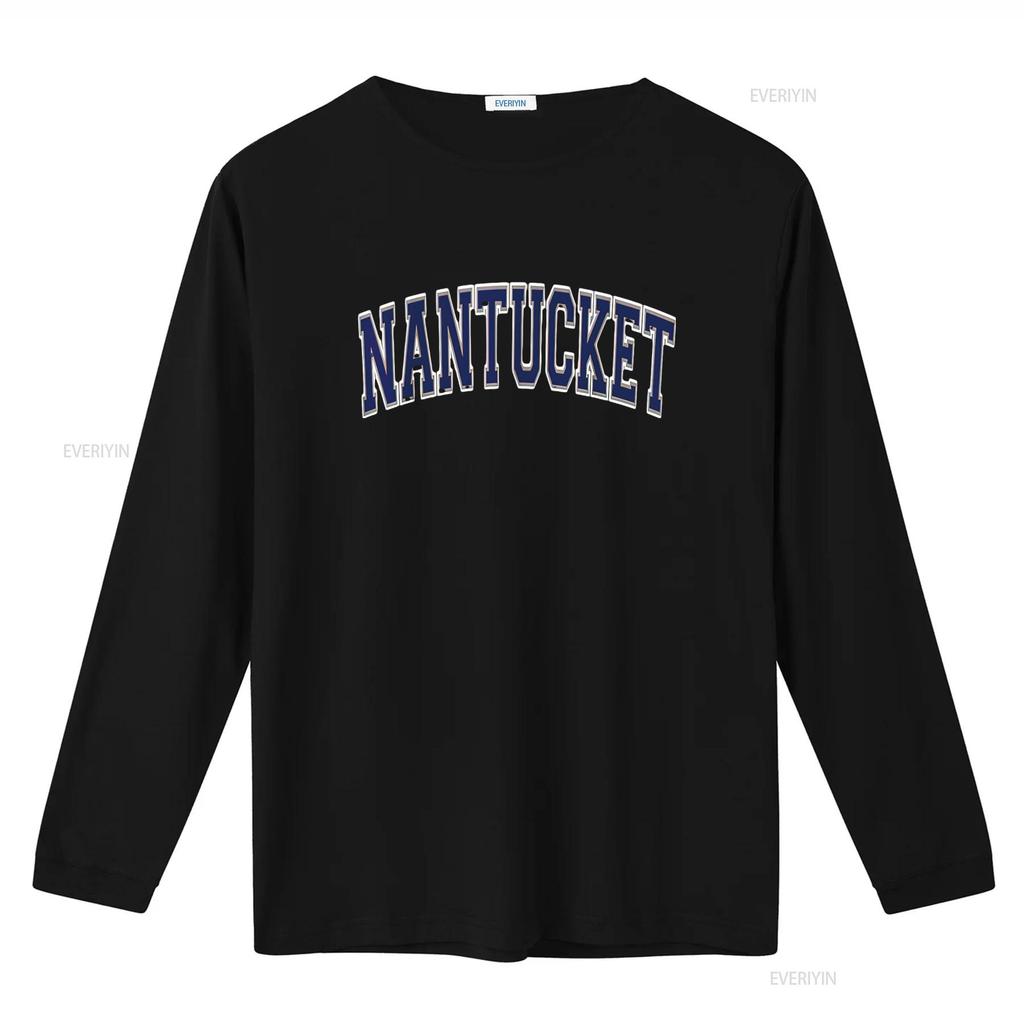 Mens Nantucket Arched Dark Blue Text T Shirt vintage Washed Breathable graphic Slightly Soft Top For Everyday Wear Casual