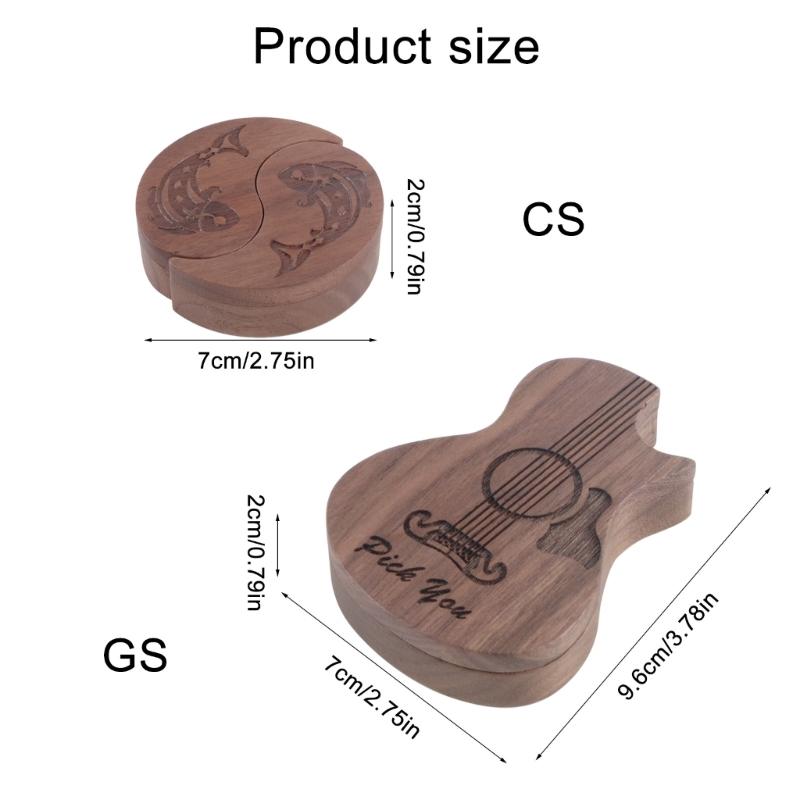 Wood Guitar Pick Storage Box Container Rotating Open Guitar Plectrums Cases Guitar Pick Collector Guitar Accessories