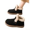 Fashion Snow boots for women winter new style with plush thick cotton boots for warmth flat bottomed soft soled women's cotton shoes