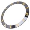 Ceramic Watch Bezel Insert Wristwatch Bezel Insert Loop Ring Replacement Parts (Black+Gold)