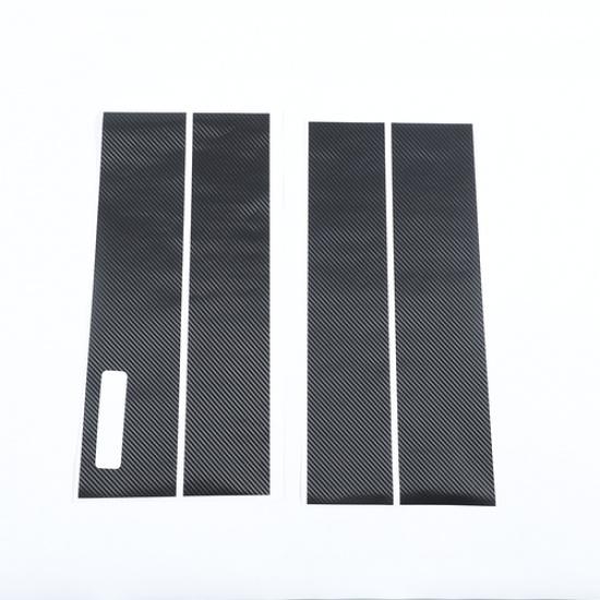 Black Carbon Fiber B Pillar Post Decal Trim Stickers for 2015-22 Ford F150 F-150