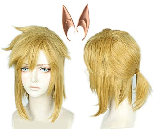 

Linfairy Link Cosplay Wig + Elf Ears Heat Resistant Wig Costume Accessory L35 Festival Cosplay Wig Link