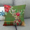 Christmas Spring Bird Flower Oil Painting Digital Printing Short Plush Pillow Covers For Sofa Office Cushion Cover Home Goods