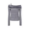 GIOVANNI VALENTINO Women's Striped Off-Shoulder T-Shirt